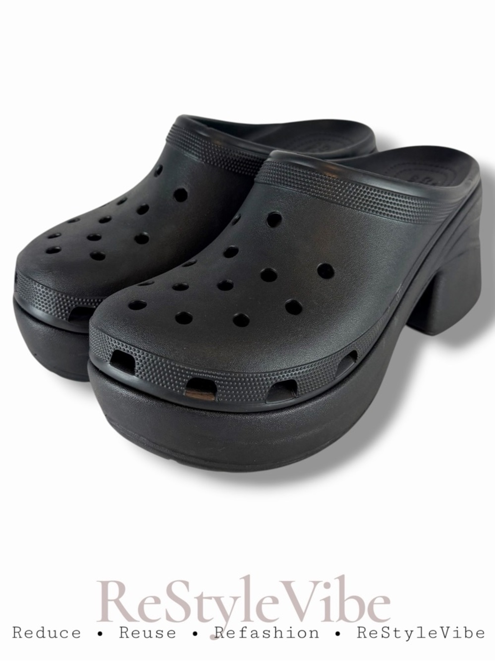 CROCS Women’s Size 12 Shoes Mule Platform Style Slip-On NEW Black Chunky